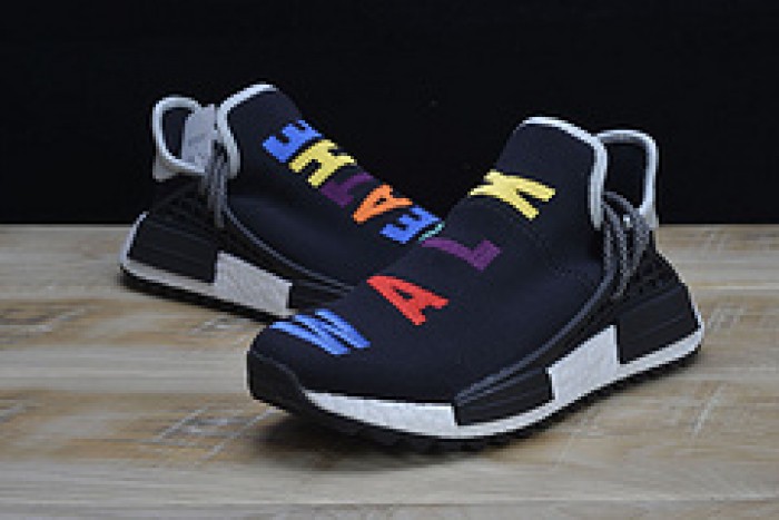 Pharrell x Adidas NMD Hu Tri-Color Black Running shoes
